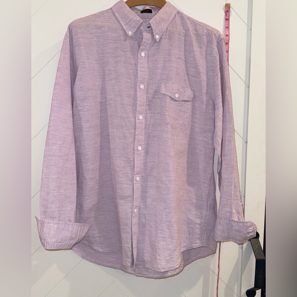 Like New Men’s J.Crew Baird McNutt Irish Linen Slim Fit Button-Down Shirt XL